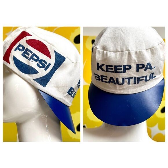 Vintage 80s 90s Keep Pennsylvania Beautiful Pepsi Painters Cap Hat - Picture 1 of 11